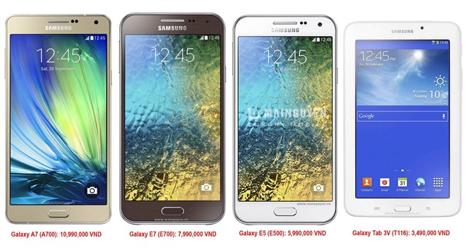 Samsung Galaxy A7, E7 và E5